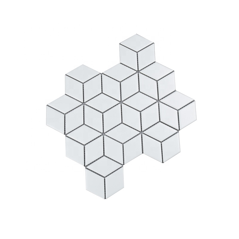 Мозаика для кухни из фарфора под мрамор, алмазная форма