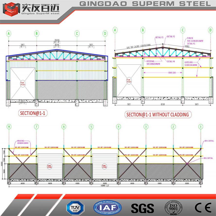 Prefab House Steel Structure Workshop Kits Prefabricated Metal Storage Warehouse Exhibation Building