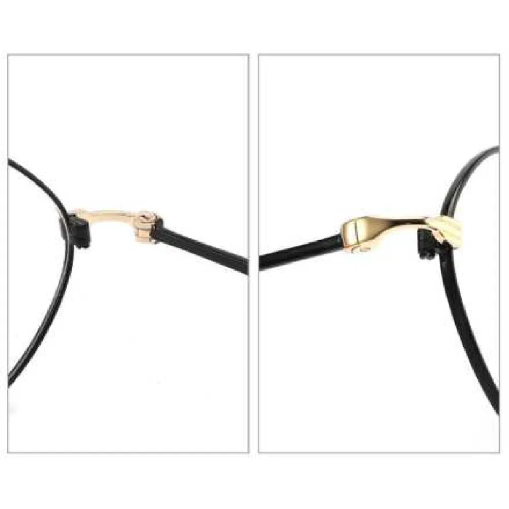 Vm-5501 Stylish Diamond-Shaped Eyeglasses with Gold Accents & Clear Lenses
