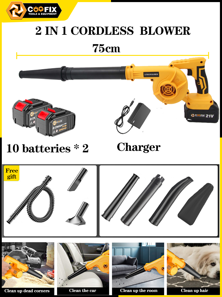 2-in-1 Lawn Care Dust Snow Blowing Cordless & Handheld Vacuum Cleaner Powered Leaf Blower