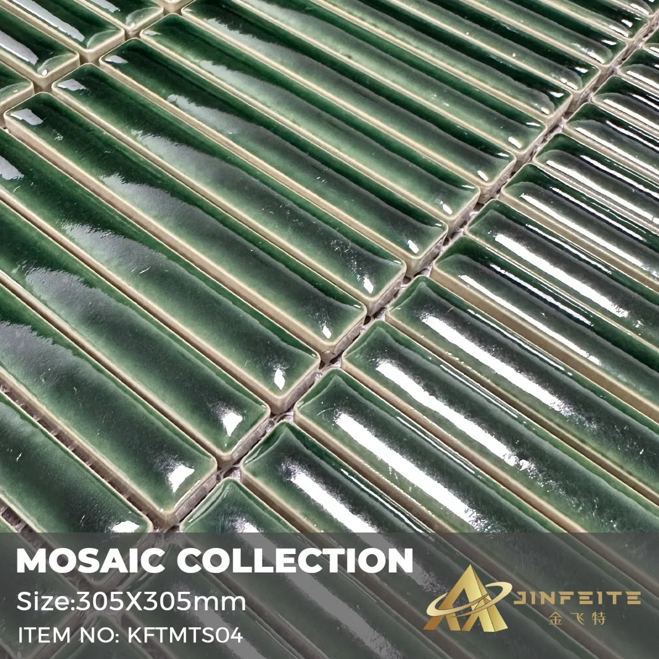 Черная мозаика из фарфора 30x30 мм