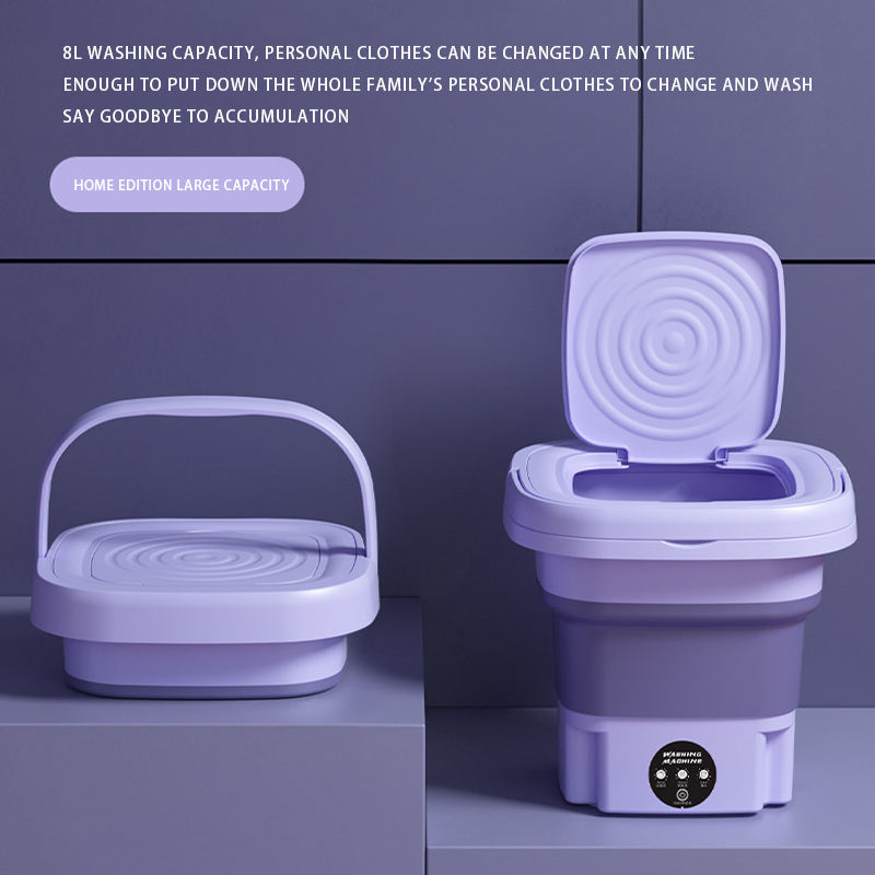 Household Small Folding Portable Washing Machine Student Dormitory Underwear Socks Mini Washing Machine Portable Laundry Bucket