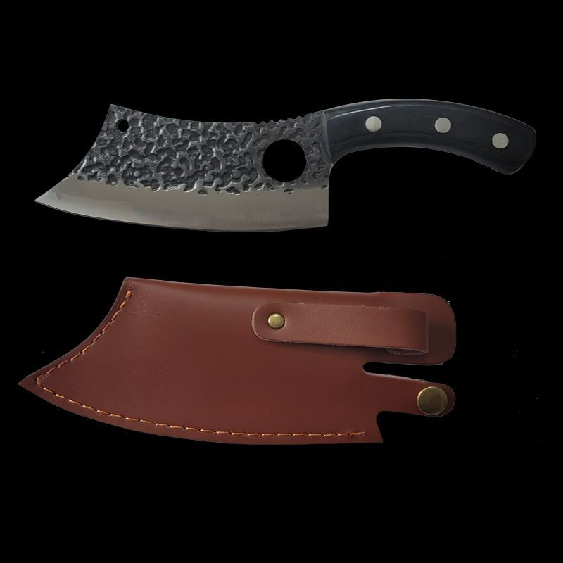 Professional Handmade Kitchen Chef Cleaver High Carbon Steel Nakiri Knife Meat Cleaver with Wood Handle Slicing Utility Tool