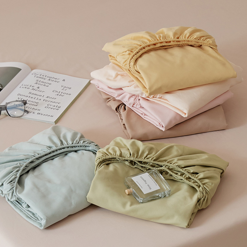 Wholesale Home Textile 100% Cotton Bedsheet Bedding Sets Solid Bed Sheet