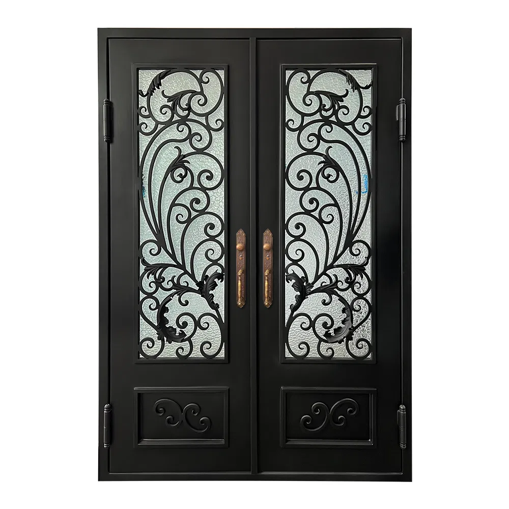 New Custom Large Composite Luxury Front Gate Black Color Steel Door