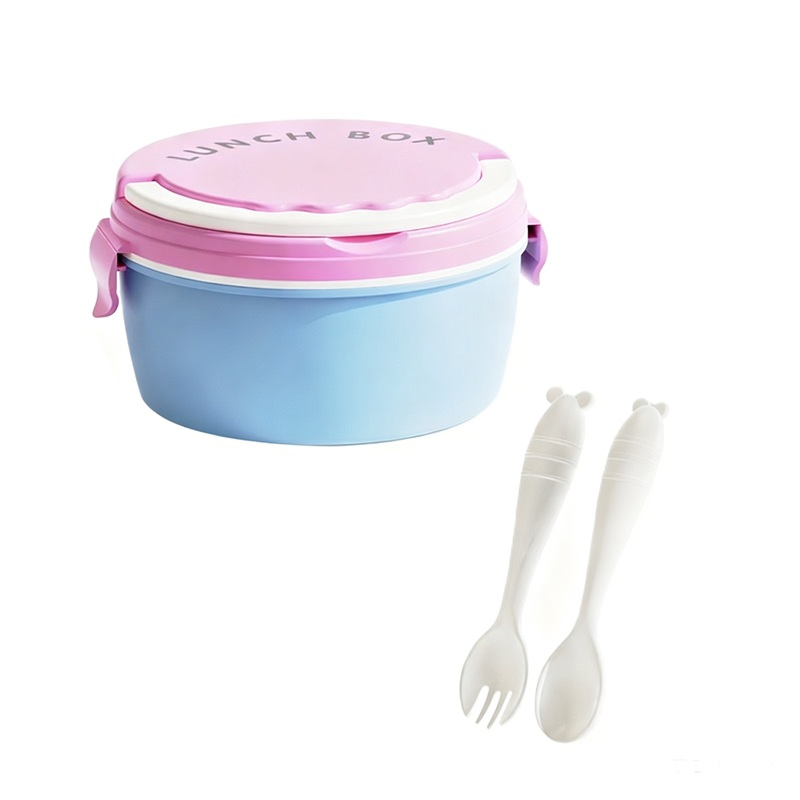 Premium Durable Plastic Round Lunch Box for School and Work