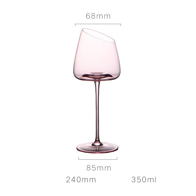 Custom Pink Hand Blow Wine Glasses Goblets for Wedding Party Christmas