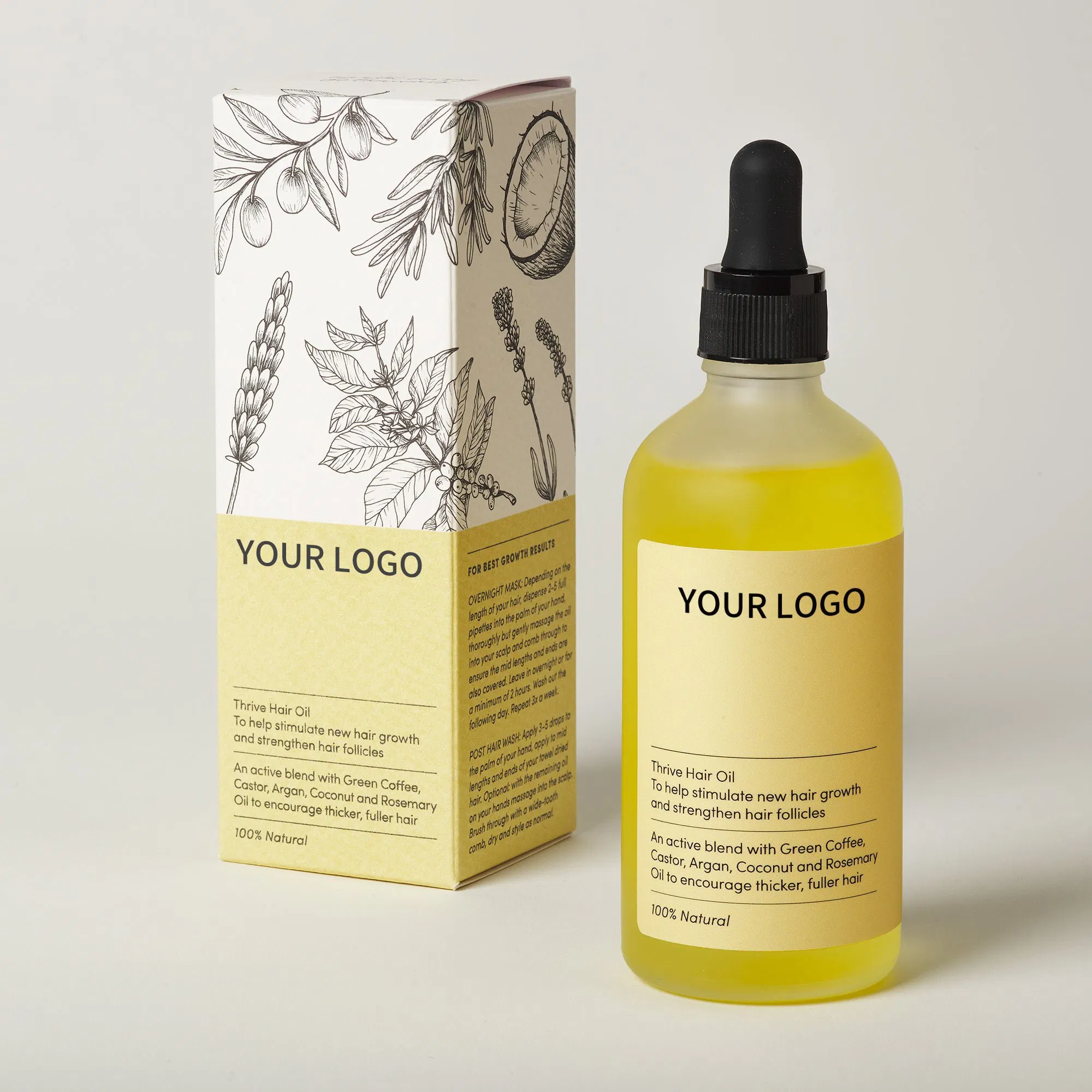 Custom Vegan Dry Damaged Growth Hair Care Strong Hair Growth Oil