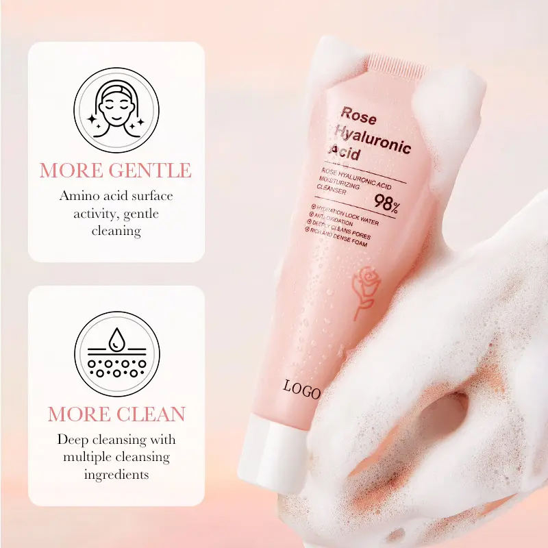 Di Tong OEM ODM Hyaluronic Acid Rose Deep Cleansing Facial Cleanser