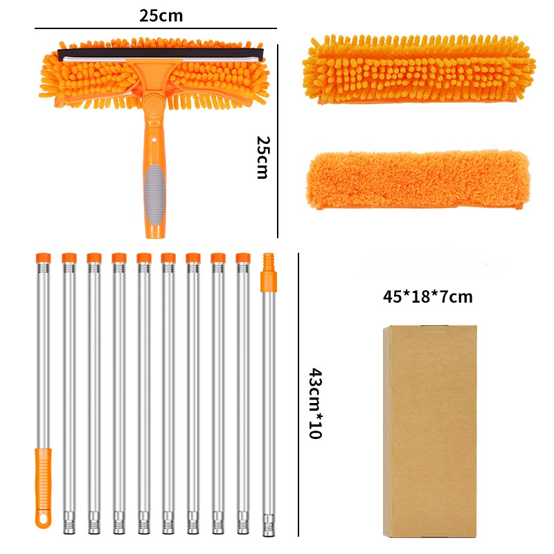 Щетка для мытья окон с телескопической ручкой и вращающейся головкой