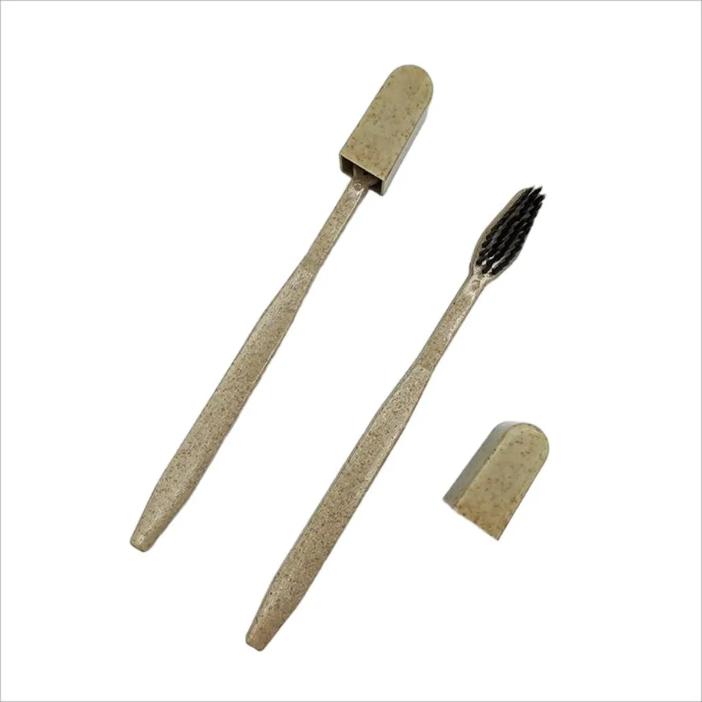 Custom Wheat Straw Soft Bristles Eco-Friendly Disposable Portable Hotel Toothbrush