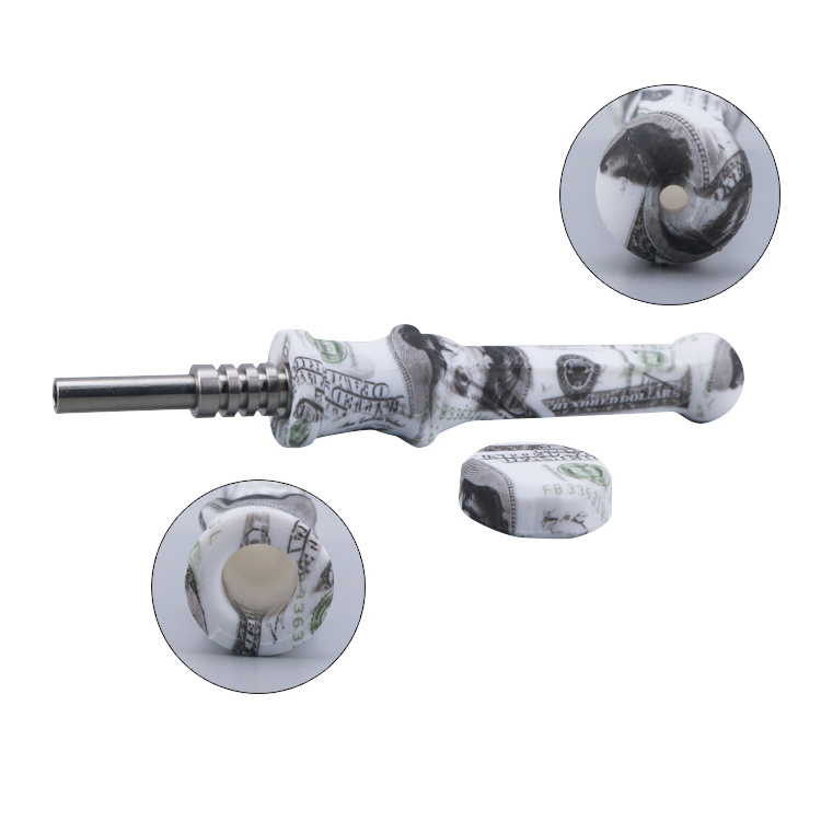 Silicone Nectar Printed Collector Pipe with 14mm Titanium Nail Smoking Accessories Pipe