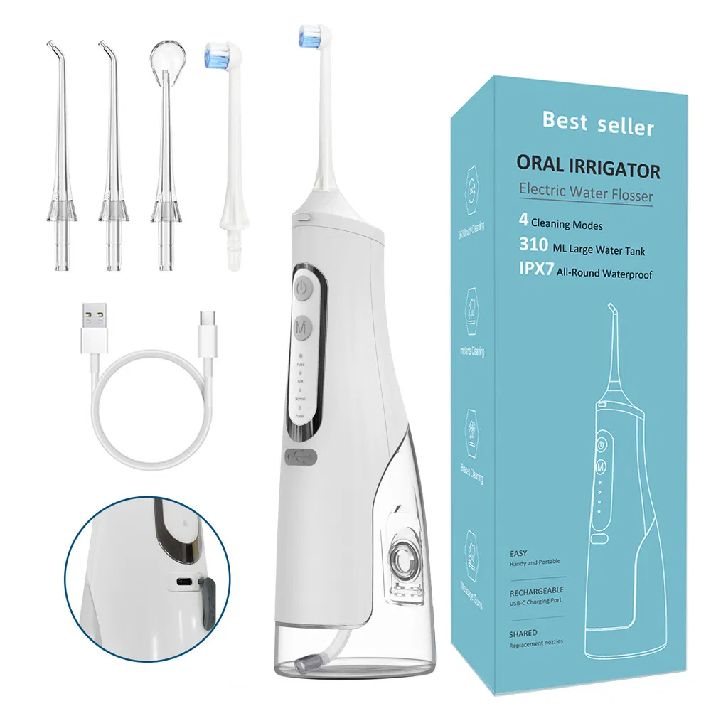 Water Flosser 4-Speed Pulse Water Jet Tooth Washer 310ml Water Flosser Electric Toothbrush Adult