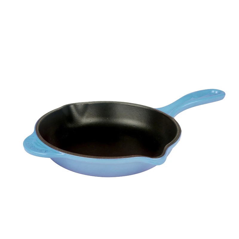 Round Cast Iron Enamel Cast Iron 25 Cm Enameled Skillet Frying Pan for Household and Restaurant