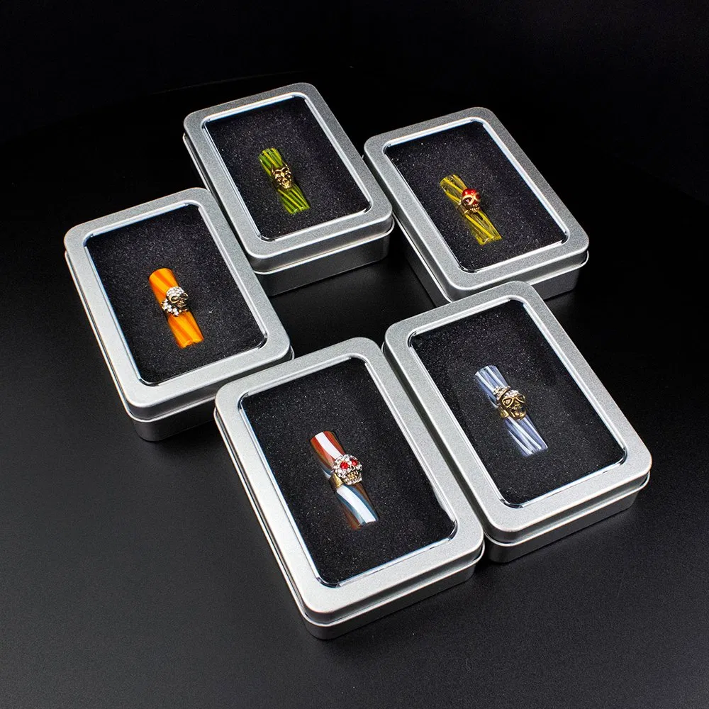 Stock Design Glass Filter Tips with Skull Pre Roll for Joint