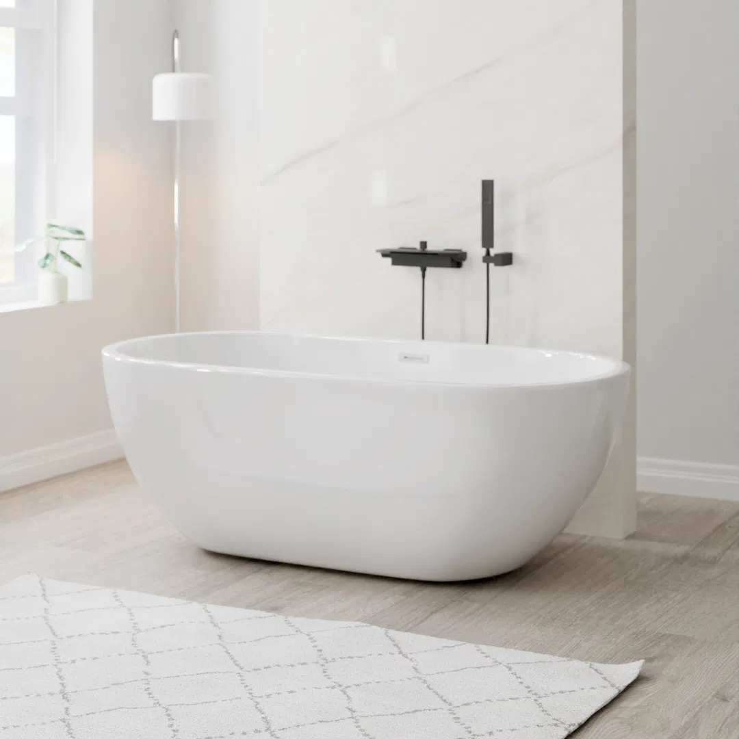 Утолщенная акриловая ванна овальная