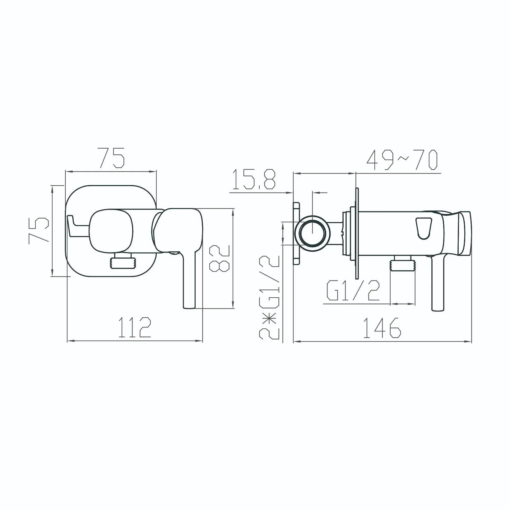 Смеситель для биде с гибким шлангом и лейкой
