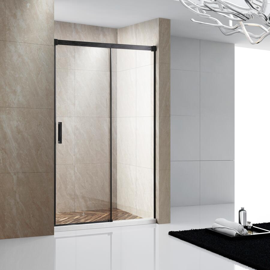 Sanitaryware Sliding Shower Screen with Matt Black Aluminum Frame