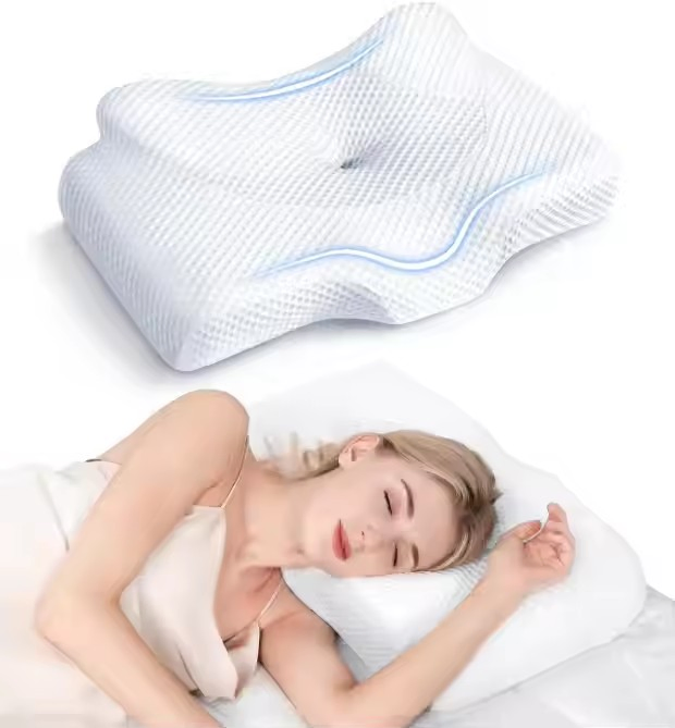Hollow Design Relieve Neck Pain Odorless Memory Foam Pillow Pain Relief Cervical Pillow with Cooling Cover