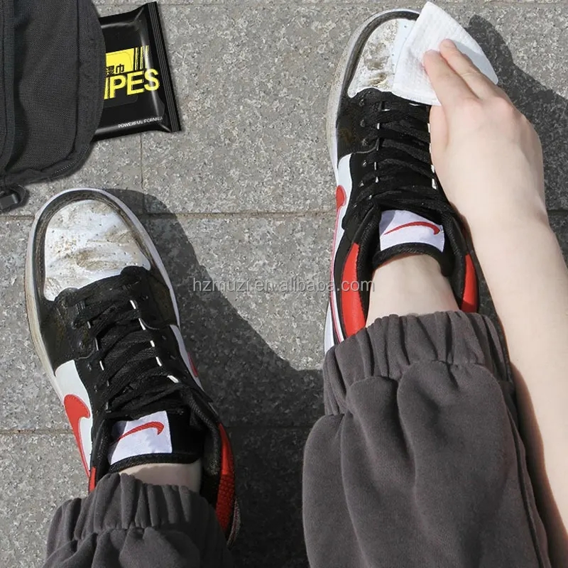 12 Count Disposable Travel Custom Sneaker Shoe Cleaning Wet Wipes