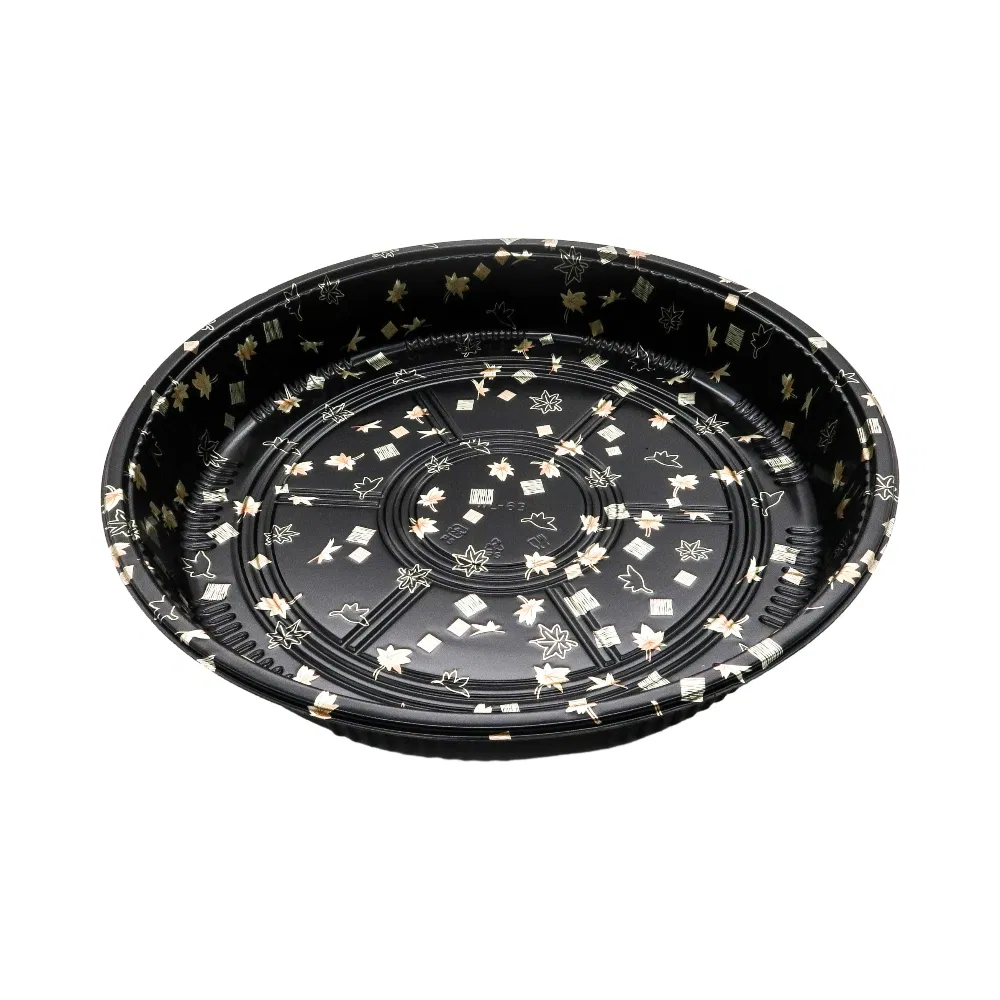 13 Inch Stackable Round Serving Tray Disposable Party Snack Food Packaging Takeaway