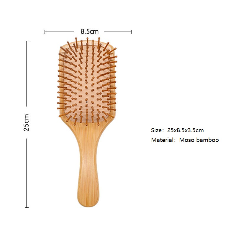 Personalized Bamboo Wooden Hair Styling Comb Manual Flat Beard Comb Brush