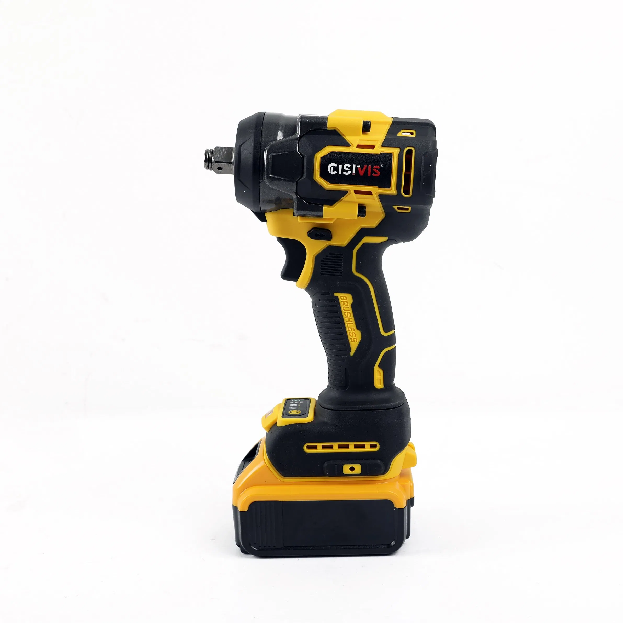Cisivis 400nm Brushless Impact Wrench with LED Light Ring Professional Cordless Power Torque Wrench Set Electric Wrench