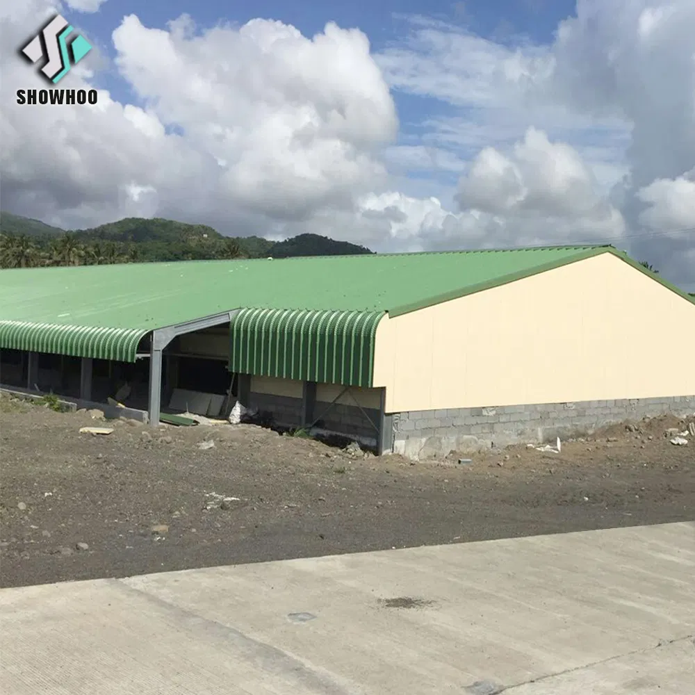 Modern Low Cost Quick Build Sound Proof Close EPS Panel Steel House Poultry Farm Control Shed Chicken Farm in Pakistan
