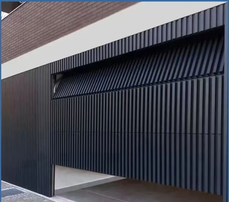 Custom Aluminum Alloy Invisible Grille Automatic Sectional Modern Electric Garage Door