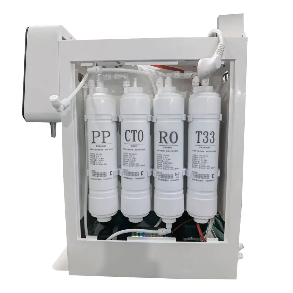 Sleek Black Water Dispenser Featuring 4-Stage Filtration and Compressor Cooling