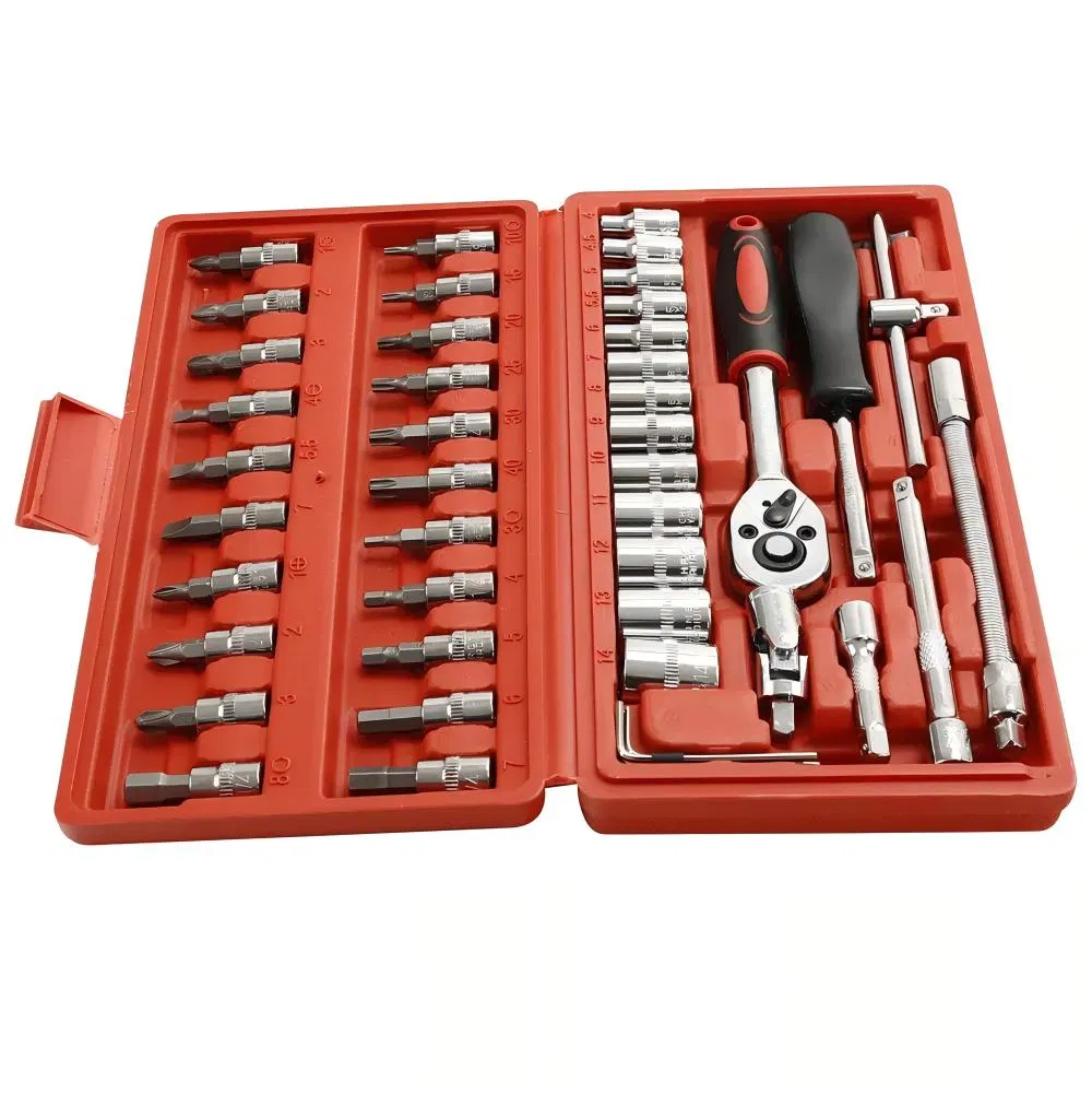 46PCS Socket Set Automotive Tool Sets Auto Repair Socket Wrench