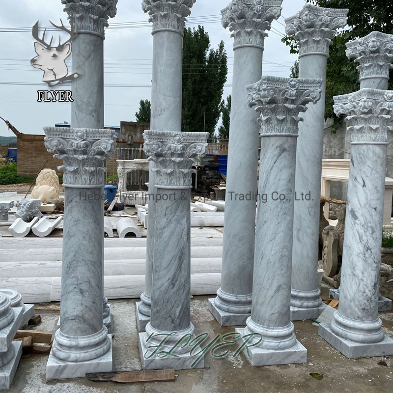 Entrance Gate Marble Stone Statues Roman Column Pillar Design Stone Lady Columns