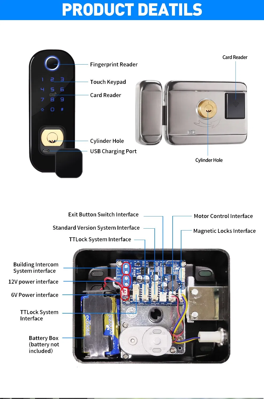 Tuya WiFi Fingerprint Electronic Digital Smart Door Lock