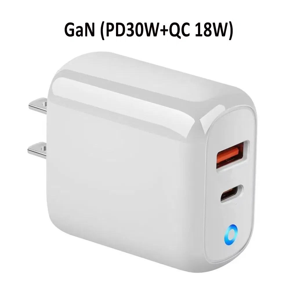 GaN зарядка 30W с QC3.0 и PD для iPhone, Samsung