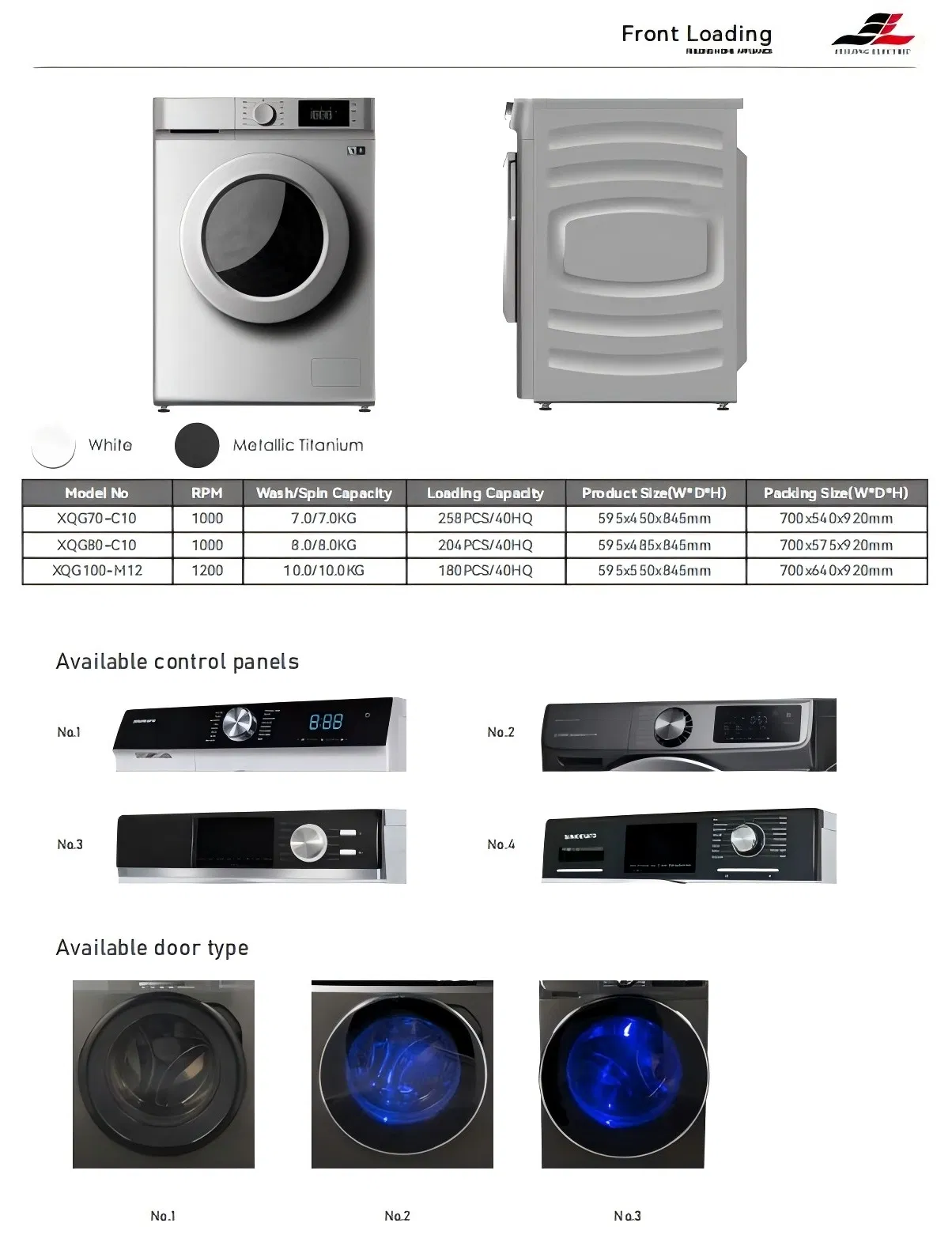 Factory Wholesale Smart 12kg Front Loading Washing Machine Washer