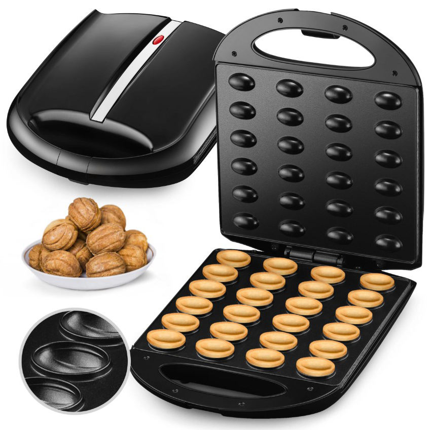 Small Kitchen Appliances Waffle Maker Electric Walnut Cake Maker Automatic 12 Holes Nuts Maker Apera Sausage Roll Waffle Maker