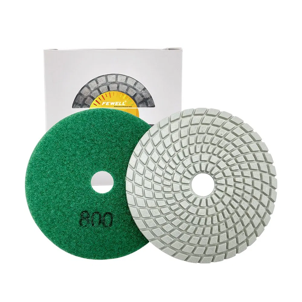 4inch 100mm 800# 7step Green Diamond Wheel Manufacturer Polishing Pads for Ceramic Tiles Granite Marble Concrete Floor