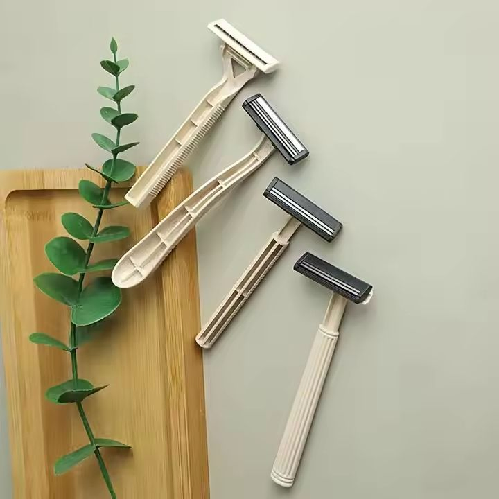Eco-Friendly Hotel Accessories Disposable Biodegradable Wheat Straw Razor