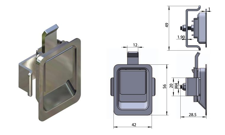 Heavy-Duty 304 Stainless Steel Paddle Latch for Secure Doors