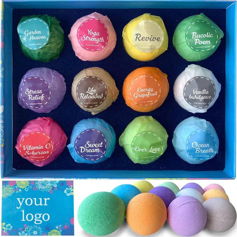 SPA Bath Bomb 12 Bath Bomb Natural Bath Bombs Gift Set for Home Sap and Body Care Magnesium Bath Bombs