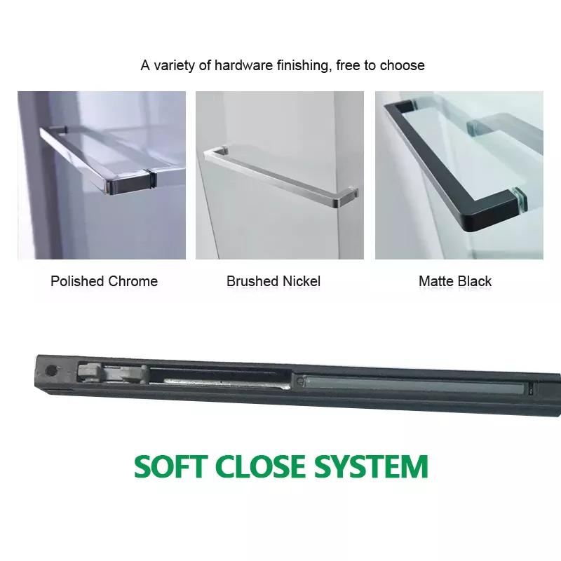Shower Enclosure Bathroom Sliding Glass Shower Door Frameless Luxury Modern