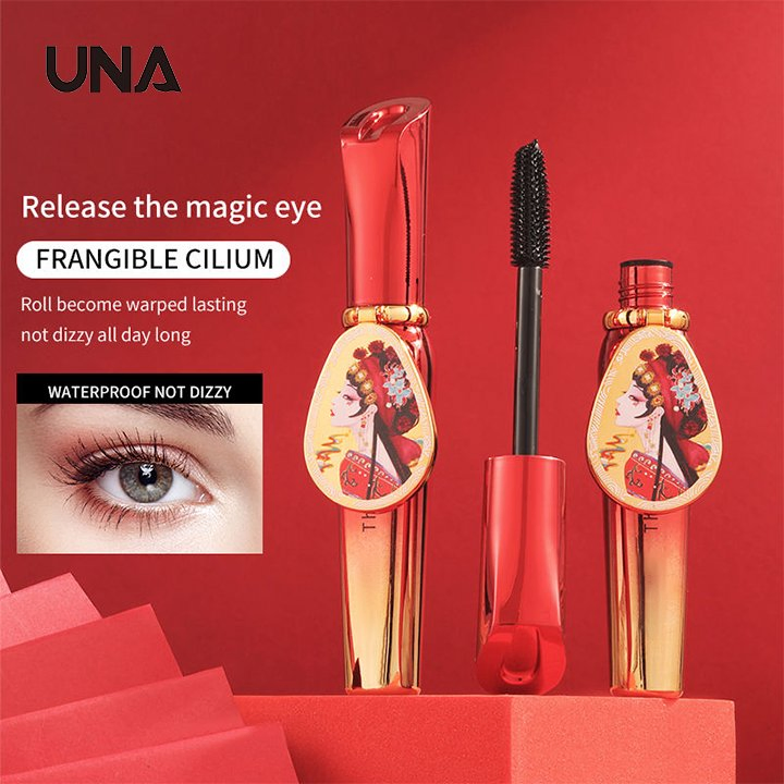 Natural Lengthening Eye Black Gel Smooth Waterproof and Non Smudging Thick Long Curly with Makeup Mirror