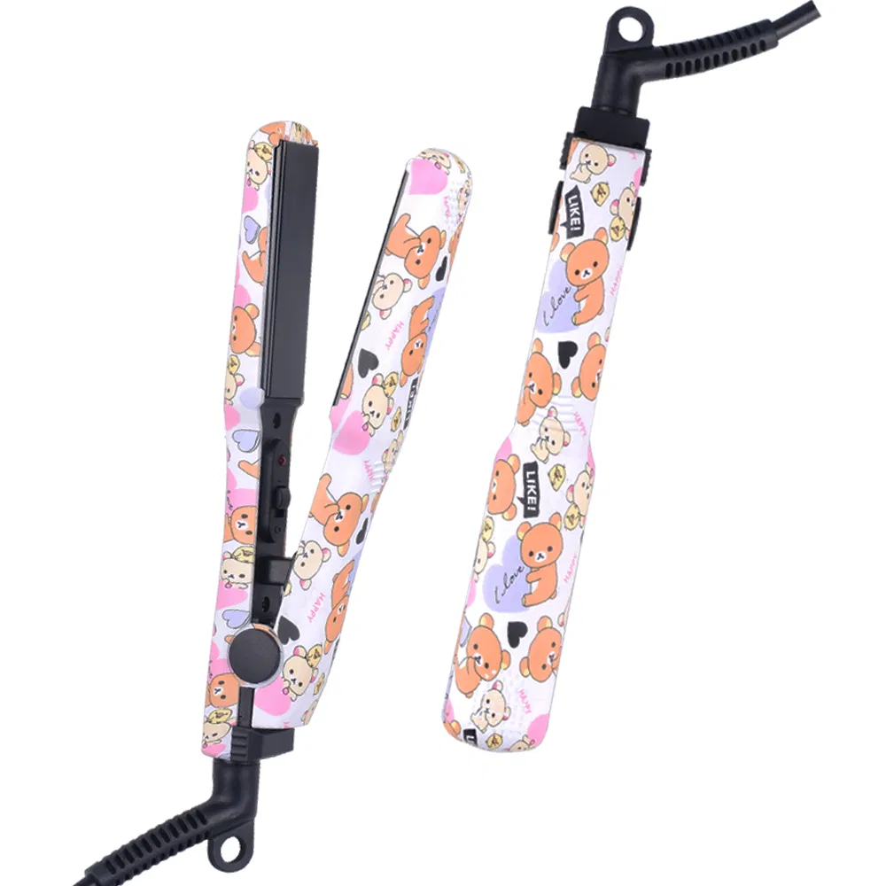 Water Transfer Printing Mini Ceramic Flat Iron Hair Straightener
