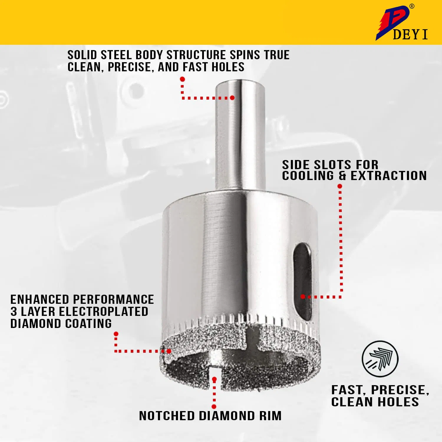 Premium 3-18mm Electroplated Diamond Core Drill Bit for Glass