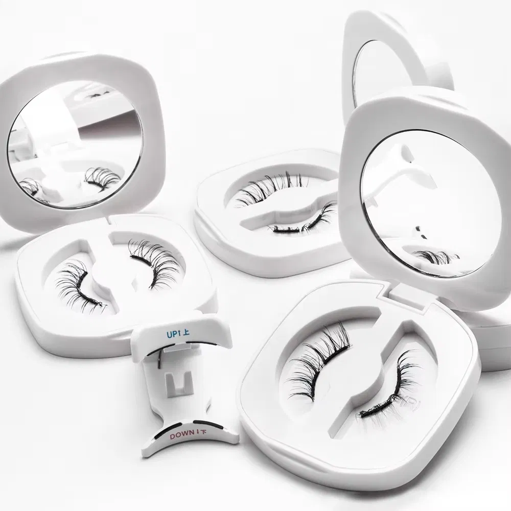 Reusable Thick Soft Natural Long Magnetic Lashes Wholesale with Applicator Private Label 3D Magnetic False Eyelash with Mirror