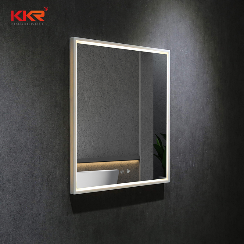 Hotel Marble Texture Solid Surface Frame Bathroom Mirror Mirrors
