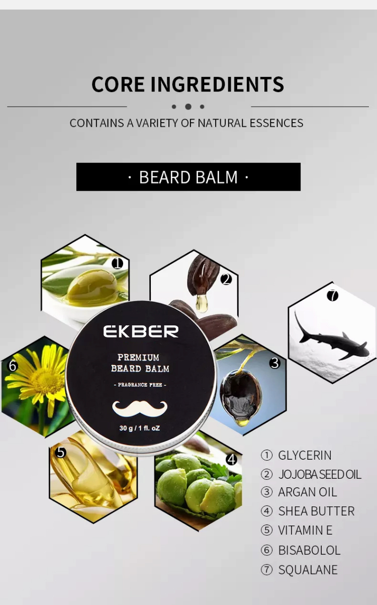 Beard Growth Serum and Balm Set for Men's Grooming