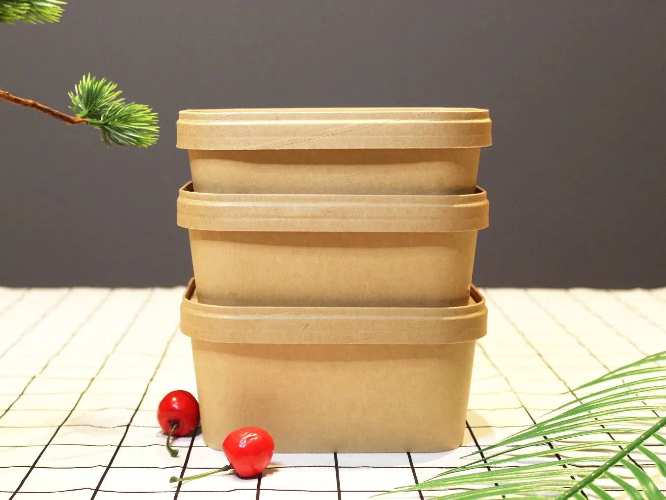 Kraft Super Bowl for Premium Plastic Free Custom Printed Paper Fast Disposable Food Takeaway Box