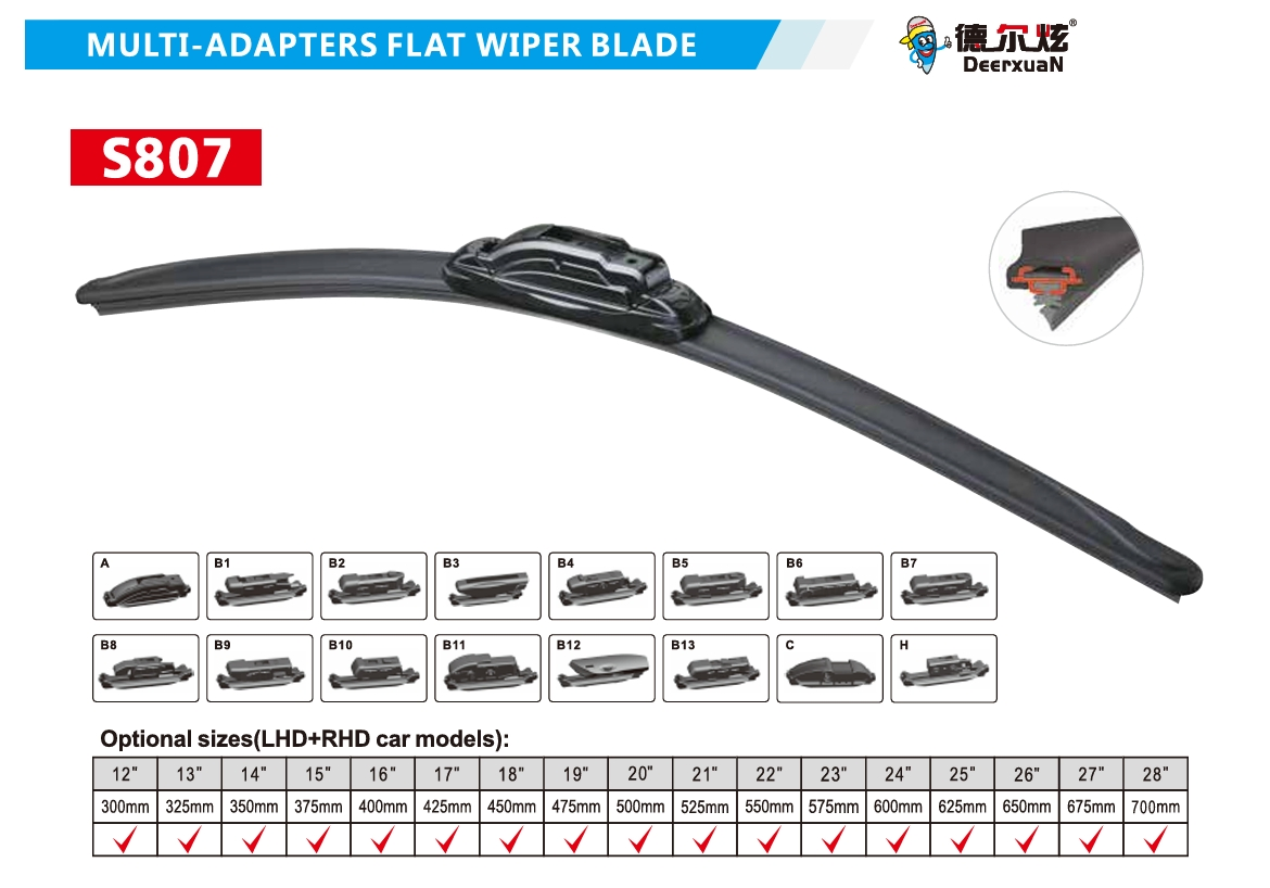 Deerxuan S807 Frameless Multifunctional Windshield Wiper Blade