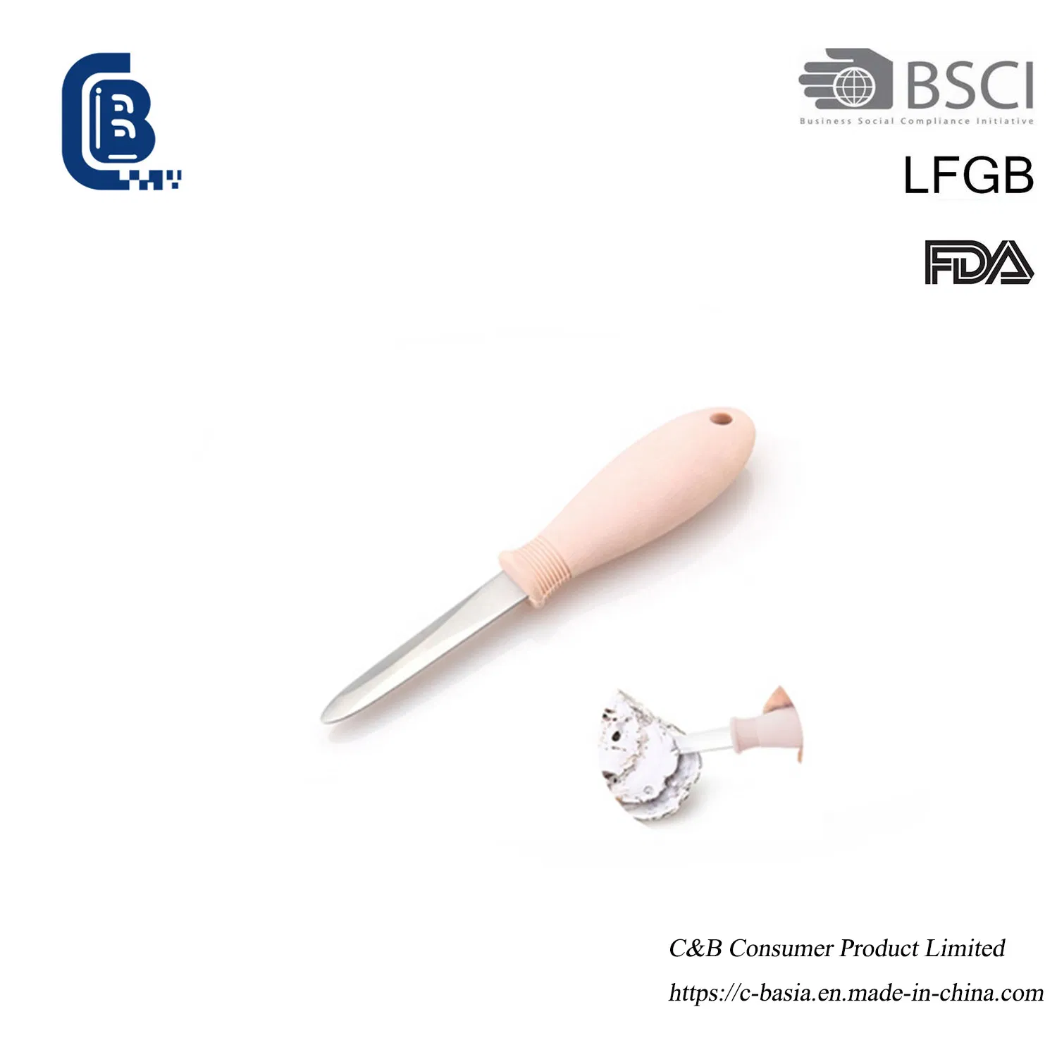 Non-Slip Seafood Opener - Stainless Oyster Knife & Wooden Handle Clam Tool